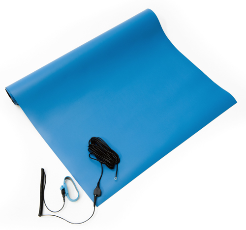 2 Ft. x 3 Ft. Blue Anti Static Rubber Mat Kit - Antistatic Mat